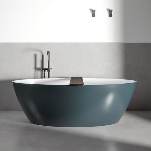 Banheira oval - SPACE - Agorà Group - freestanding / para residência / em pedra