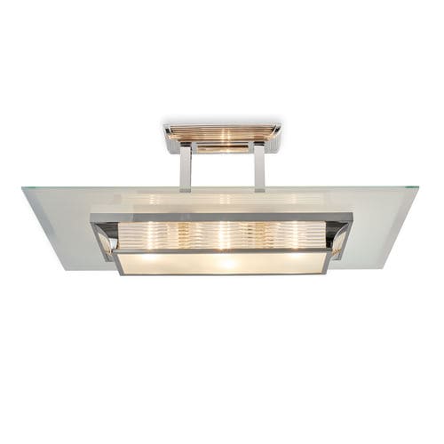 Plafon Art Déco - PARIS I ART.01 - Art Deco Schneider - retangular / em vidro / em latão