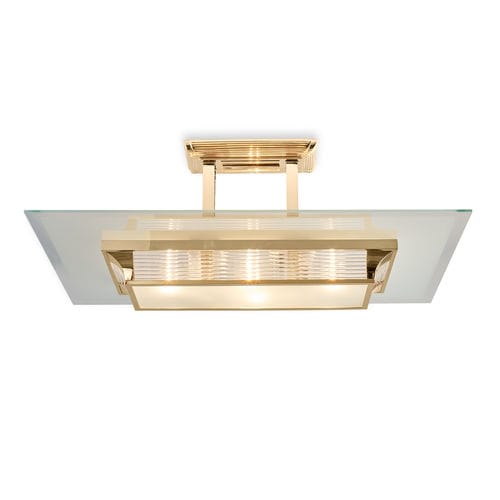 Plafon clássico - PARIS I GOLD - Art Deco Schneider - retangular / em latão polido / de LED
