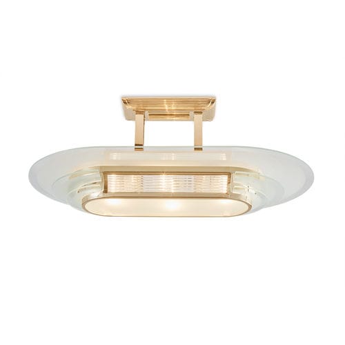 Plafon clássico - NIZZA I GOLD - Art Deco Schneider - elíptico / em vidro / em latão polido