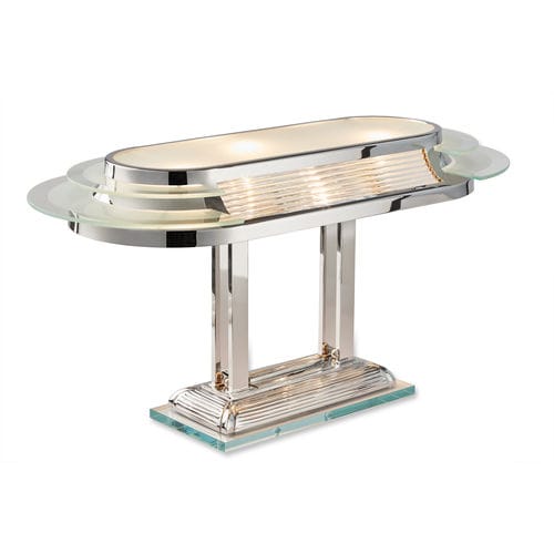 Luminária de mesa - NIZZA ART. 15 - Art Deco Schneider - em latão niquelado / em latão cromado / em vidro