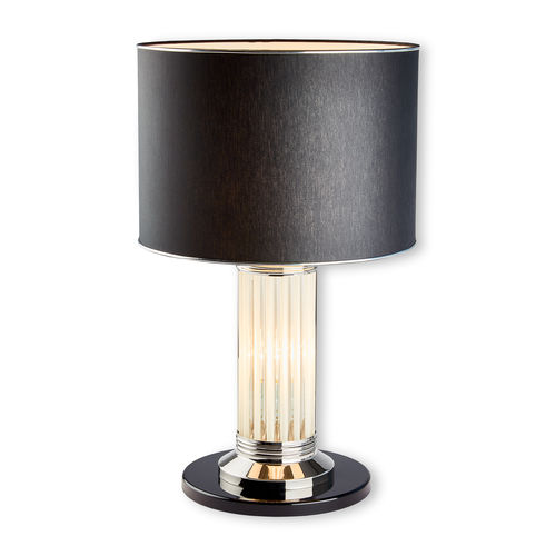 Luminária de mesa - LIMOGES STOFF - Art Deco Schneider - em latão niquelado / em latão cromado / Art Déco