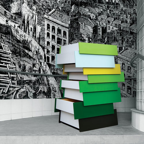 Cômoda alta - STACK - Established and sons - de design original / com folheado de madeira / em bétula