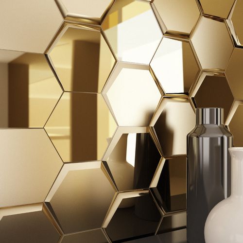 Placas de revestimento em cerâmica - COSMOS GOLD - INTHETILE - metalizada / para ambiente interno / de parede