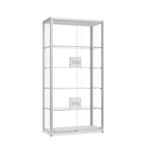 Vitrina contemporânea - Factory 200 - wsm Raumsysteme - em alumínio anodizado / em vidro temperado / com iluminação