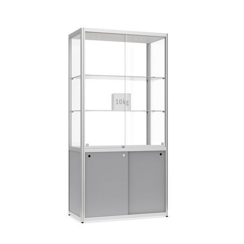 Vitrina contemporânea - Factory 500 - wsm Raumsysteme - em alumínio anodizado / em vidro temperado / com iluminação