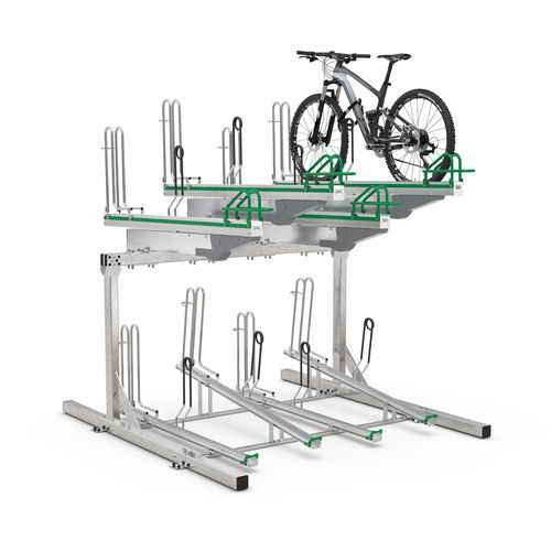Bicicletário de piso - BikeHub Premium 1/08 - wsm Raumsysteme - com sistema de segurança / de dois andares / antivandalismo
