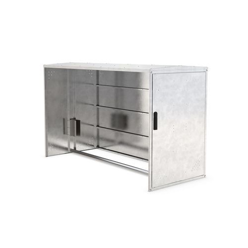 Abrigo para bicicletas com sistema de segurança - BikeBox 1 Basic AE with side wall - wsm Raumsysteme - modular / em aço galvanizado / para espaço público