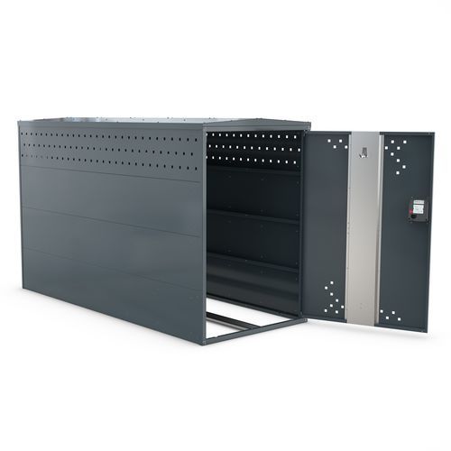 Abrigo para bicicletas com sistema de segurança - BikeBox 1 G with coin deposit lock - wsm Raumsysteme - modular / em aço galvanizado / para espaço público