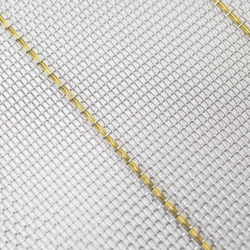 Tela metálica em latão - LINES  - MeshArt Dorstener Drahtwerke - em aço inoxidável / arquitetônica / para decoração de interiores