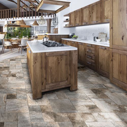 Placas de revestimento em grés porcelanato - URAL - Codicer - para cozinha / de piso / estampada