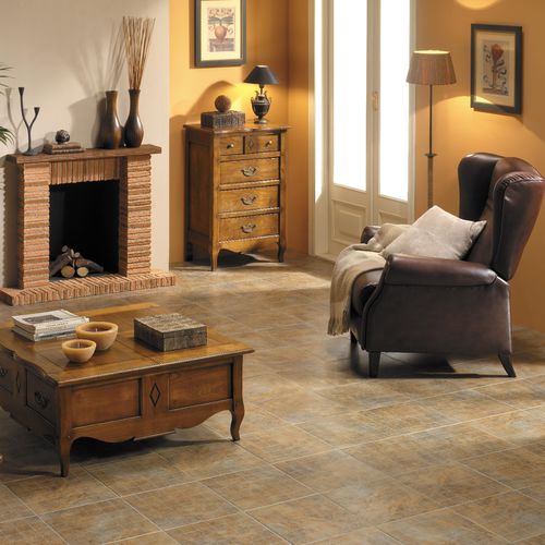 Placas de revestimento em grés porcelanato - PIZARRA OCRE - Codicer - para ambiente interno / de piso / de cor lisa
