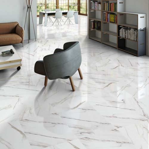 Placas de revestimento em grés porcelanato - CALACATTA - Grupo Halcón - polida / brilhante / espelhada