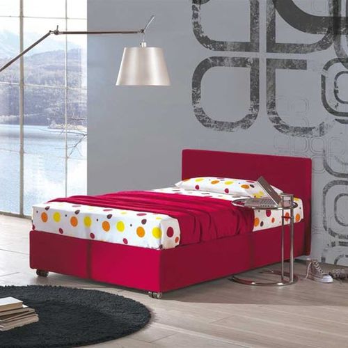 Cama de solteiro - CUBE - Respace - contemporânea / com box baú / estofada