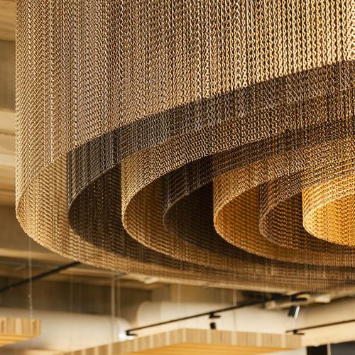 Membrana têxtil metálica - CONCENTRIC ROUND - KriskaDECOR - para forro de teto