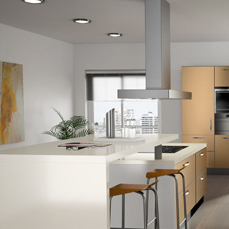 Tampo de bancada em compósito de quartzo - VANILLE - COMPAC The Surfaces Company - para cozinha / de borda reta