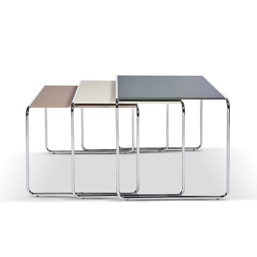 Mesa ninho contemporânea - P9011 BRIDGE - Ronald Schmitt Design - em metal cromado / em compósito / retangular