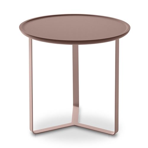 Mesa lateral contemporânea - P345 COLOUR - Ronald Schmitt Design - em MDF laqueado / com base em aço laqueada / circular