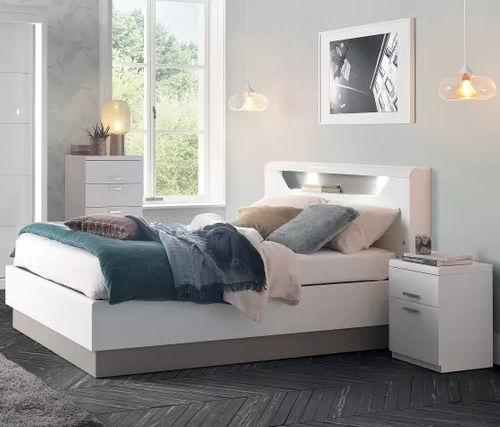 Cama de casal - MULTY - Meubles Célio - contemporânea / horizontal / com compartimento de arrumação