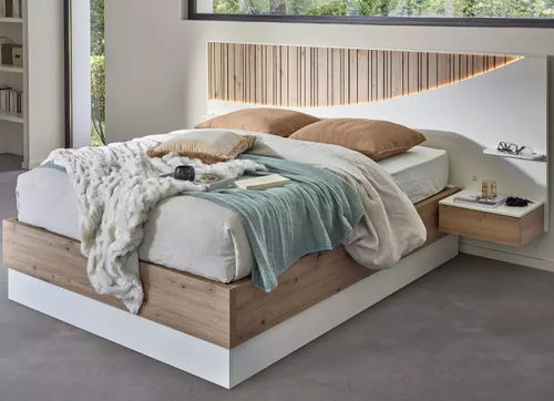 Cama de casal - OPALE - Meubles Célio - contemporânea / com cabeceira / horizontal