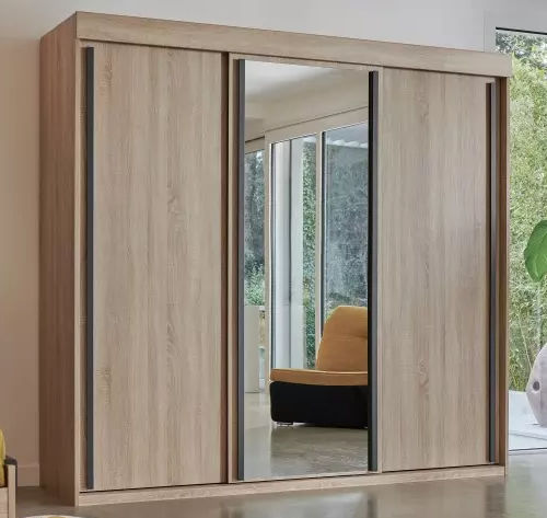 Guarda-roupa contemporâneo - FIRST - Meubles Célio - em laminado melamínico / com portas de correr / com gavetas