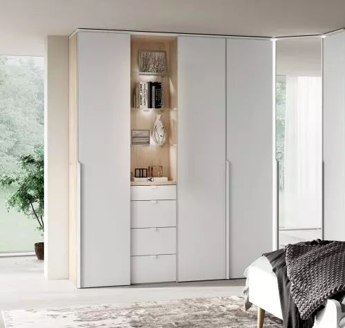 Guarda-roupa contemporâneo - BLOOM - Meubles Célio - em laminado melamínico / com portas de abrir / com espelho