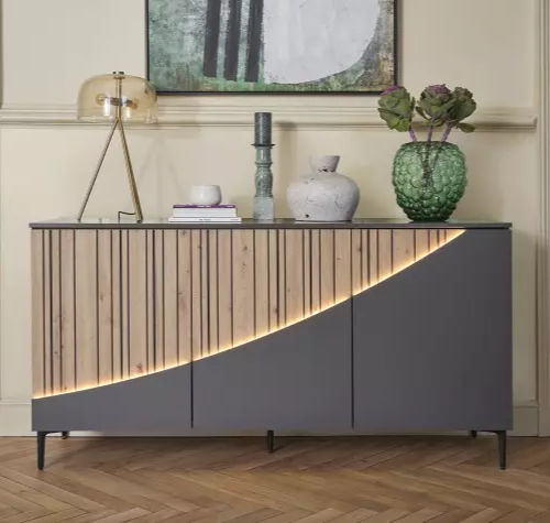 Buffet aparador contemporâneo - TOPAZE - Meubles Célio - em laminado melamínico / com luz LED / com portas de abrir