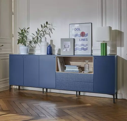 Buffet aparador contemporâneo - PIGMENT - Meubles Célio - metálico / em laminado melamínico / com prateleiras