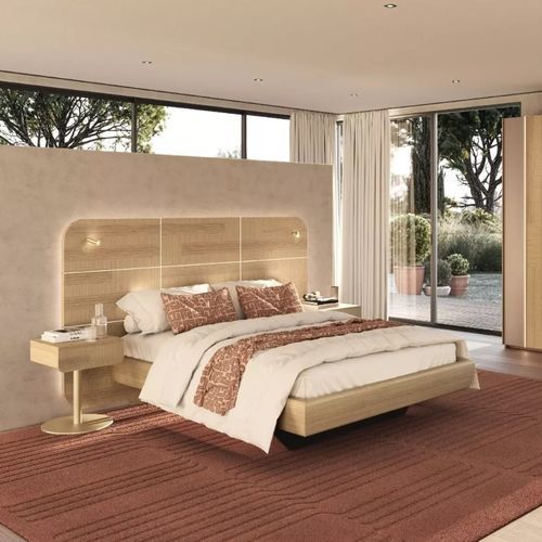 Cama de casal - MAJESTIC - Meubles Célio - contemporânea / com cabeceira / com iluminação embutida