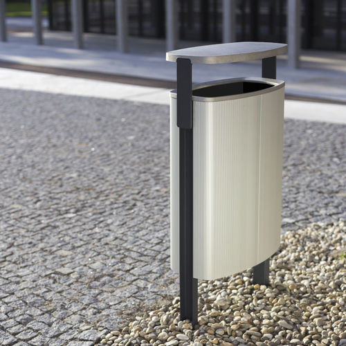 Lixeira pública - MINIUM - mmcité street furniture - com pés / de parede / em aço galvanizado