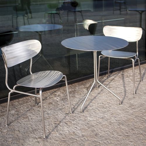 Mesa de jantar contemporânea - BOHÉM - mmcité street furniture - em alumínio / com base em aço galvanizado / redonda
