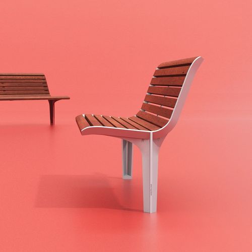 Poltrona urbana contemporâneo - EMAU SOLO - mmcité street furniture - em madeira / em aço galvanizado / ergonômico