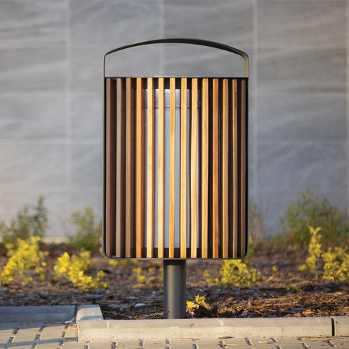 Lixeira pública - LENA - mmcité street furniture - com pés / de parede / em aço galvanizado