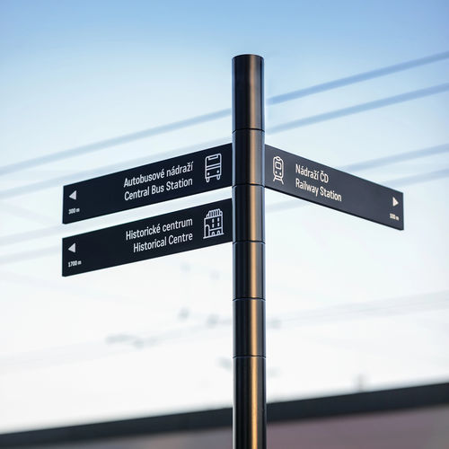 Placa de sinalização de piso - OS - mmcité street furniture - de alumínio / em aço galvanizado / de orientação
