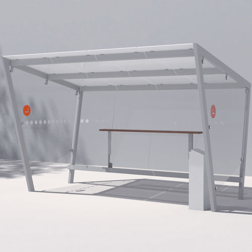 Abrigo polivalente para espaço público - EDGE - mmcité street furniture - para fumadores