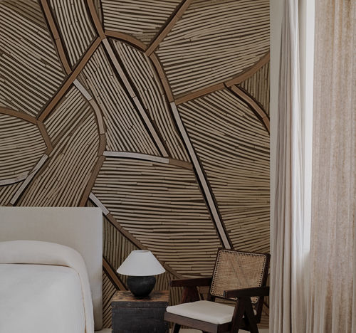 Papel de parede contemporâneo - Stige - Wall&Deco - vinílico / listrado / efeito de tecido