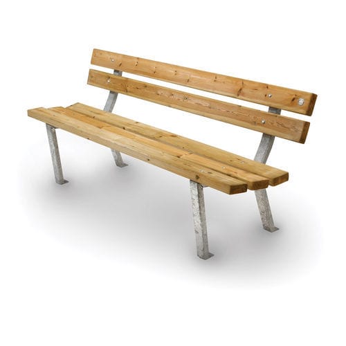 Banco para espaço público clássico - BOSCO - Dimo Group Srl - em madeira / em aço galvanizado / com encosto
