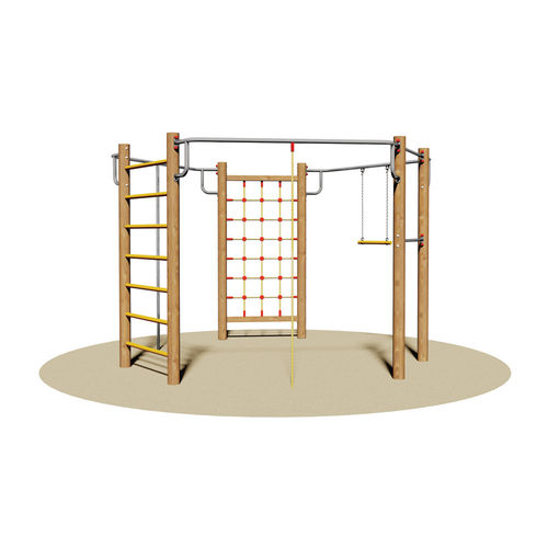 Estrutura lúdica para parque infantil - SISSY - Dimo Group Srl - em aço inoxidável / em madeira / modular