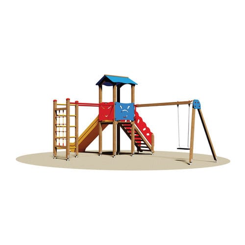 Estrutura lúdica para parque infantil - GRANADA - Dimo Group Srl - em aço galvanizado / em madeira / em polietileno