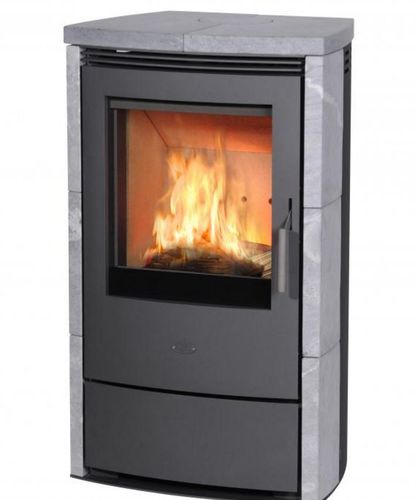 Salamandra a lenha - MELTEMI  - Fireplace - contemporânea / em esteatita