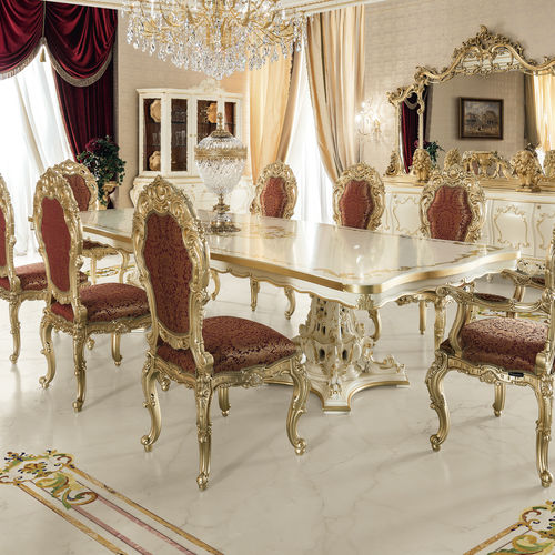 Mesa de jantar de estilo - 15114 - Modenese Luxury Interiors - em madeira maciça / com base em madeira maciça / retangular