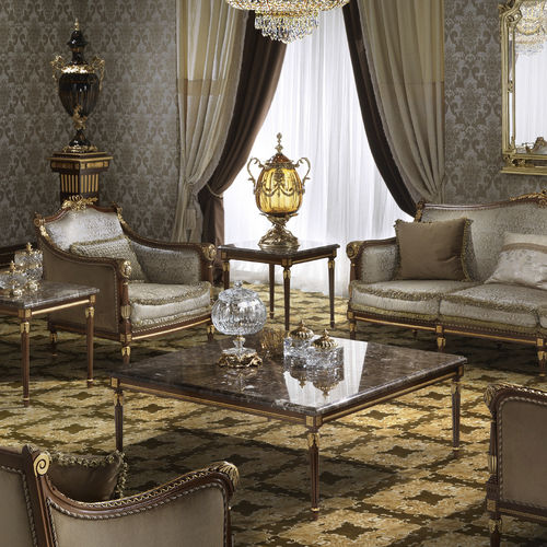 Mesa de centro de estilo - 14634 - Modenese Luxury Interiors - em madeira maciça / com base em madeira maciça / retangular