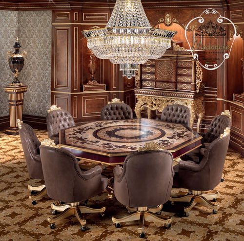 Mesa de estilo - 14105 - Modenese Luxury Interiors - em madeira maciça / com base em madeira maciça / octogonal