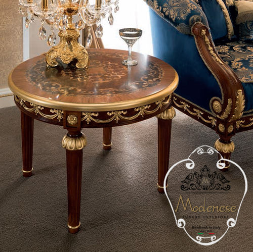 Mesa de centro de estilo - 14668 - Modenese Luxury Interiors - em madeira maciça / com base em madeira maciça / redonda