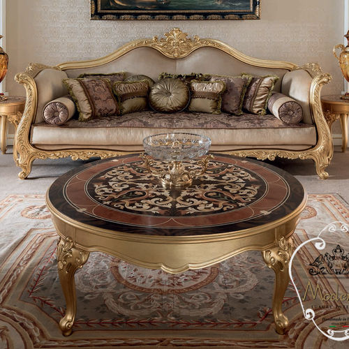 Mesa de centro de estilo - 15673 - Modenese Luxury Interiors - em madeira maciça / com base em madeira maciça / redonda