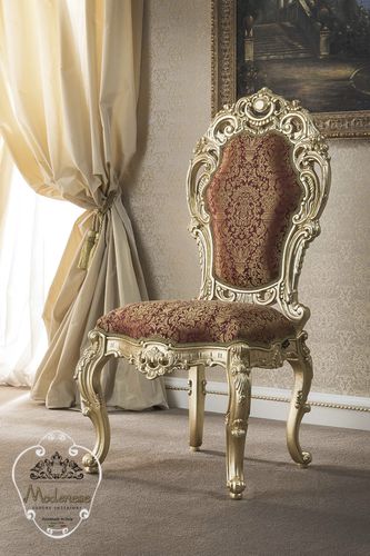 Cadeira de sala de jantar de estilo - 15525 - Modenese Luxury Interiors - para ambiente interno / em tecido / com base em madeira maciça