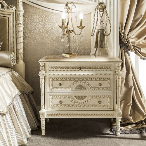 Criado-mudo de estilo - 14215 - Modenese Luxury Interiors - em madeira maciça / retangular / com gavetas