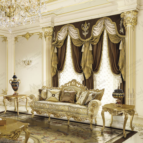 Sofá clássico - 16418 - Modenese Luxury Interiors - em tecido / em madeira / cor personalizável