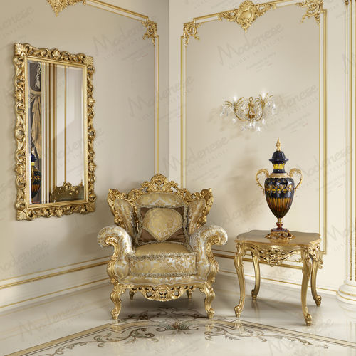 Poltrona clássica - 16420 - Modenese Luxury Interiors - em tecido / em madeira / em madeira