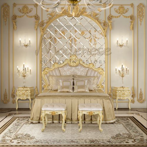 Cama de casal - 15241 - Modenese Luxury Interiors - clássica / com cabeceira estofada / made in Italy